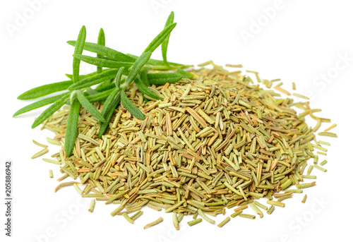 dried rosemary leaves isolated on white