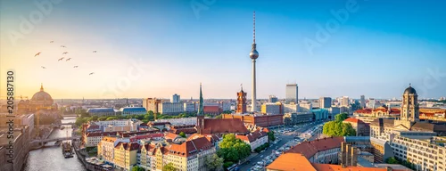 Obraz  z motywem Berlin Skyline mit Nikolaiviertel, Berliner Dom und Fernsehturm