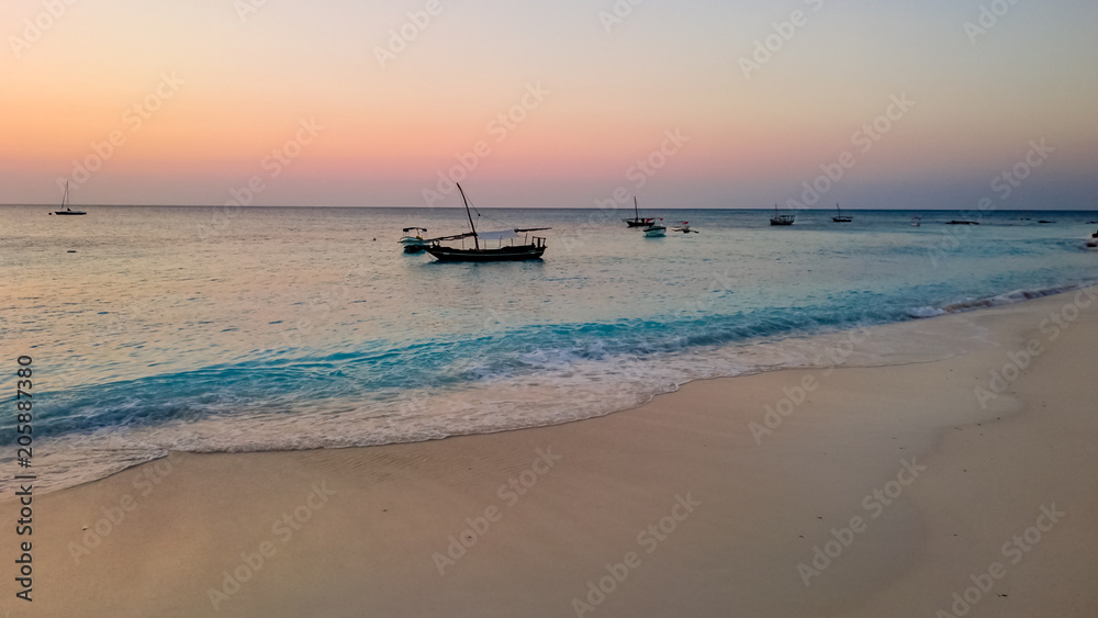 Zanzibar beach at sunset