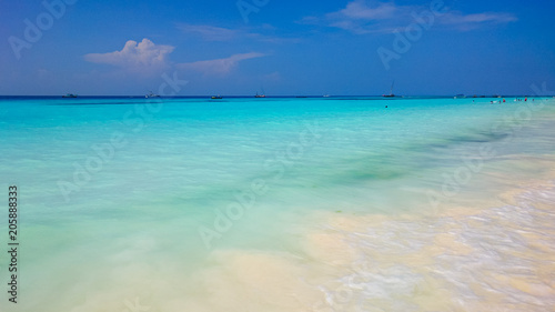 Tropical white beach Zanzibar island