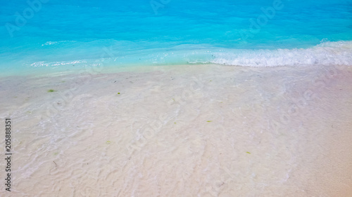 Turquoise water, white beach, natural background