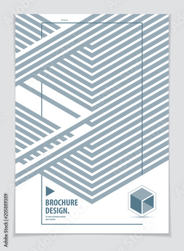 Abstract Modern Vector minimal template Flyer. Vector geometric pattern abstract background. Design template for booklet, greeting card, invitation and advertising. A4 print format.