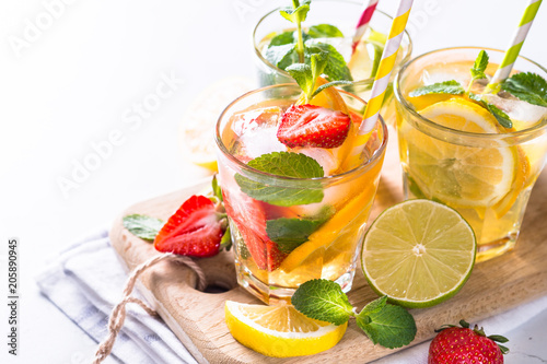 Cold summer drink assortment. 