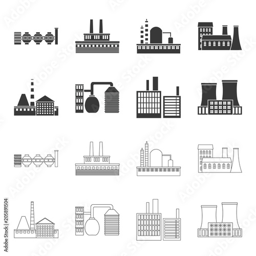 Industry, production.Factory set collection icons in black,outline style vector symbol stock illustration web.