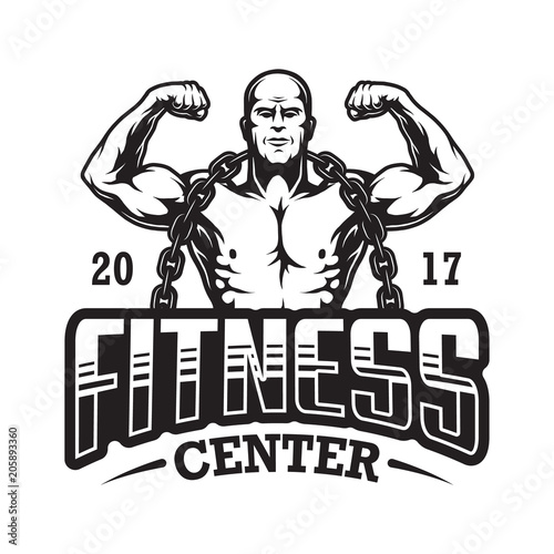 Vintage fitness logo template