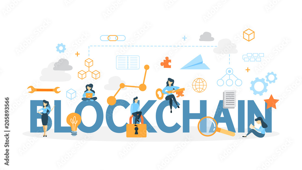 Blockchain concept illustration.