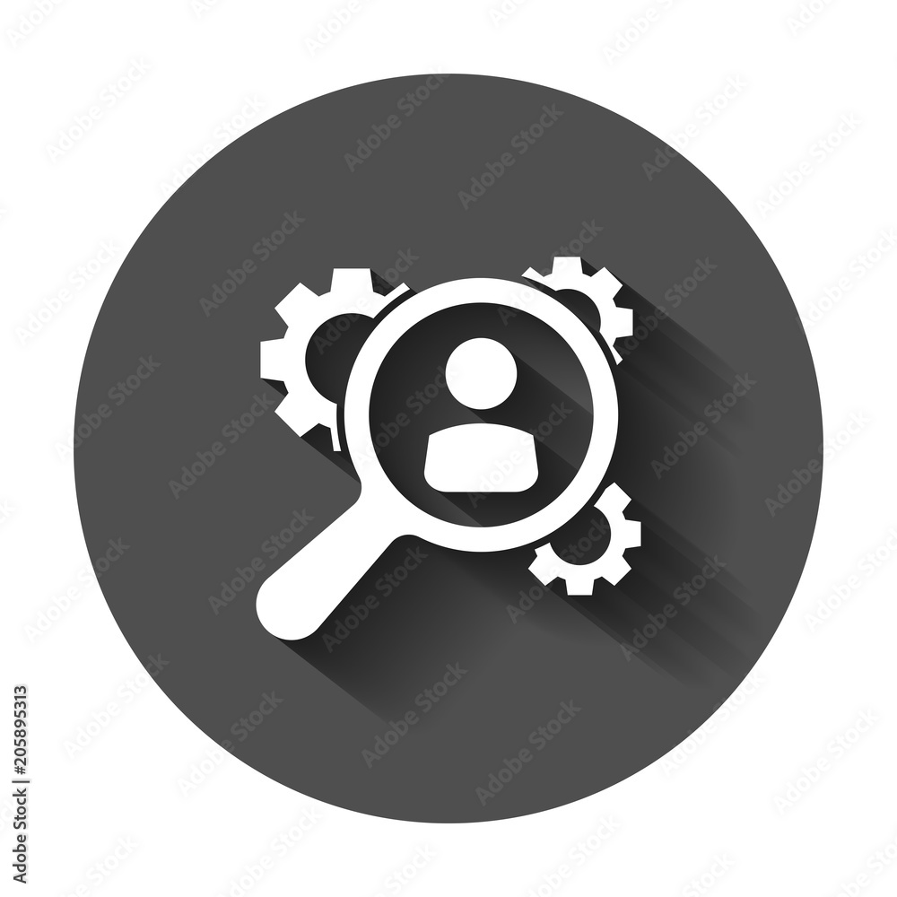 Human resources, recruitment, HR management vector icon in flat style. Business agreement illustration with long shadow. Communication business concept. Human resources, recruitment, HR management vector icon in flat style. Business agreement illustration with long shadow. Communication business concept.