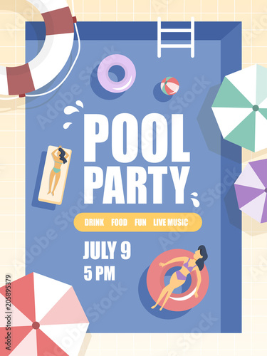 Pool party illustration.