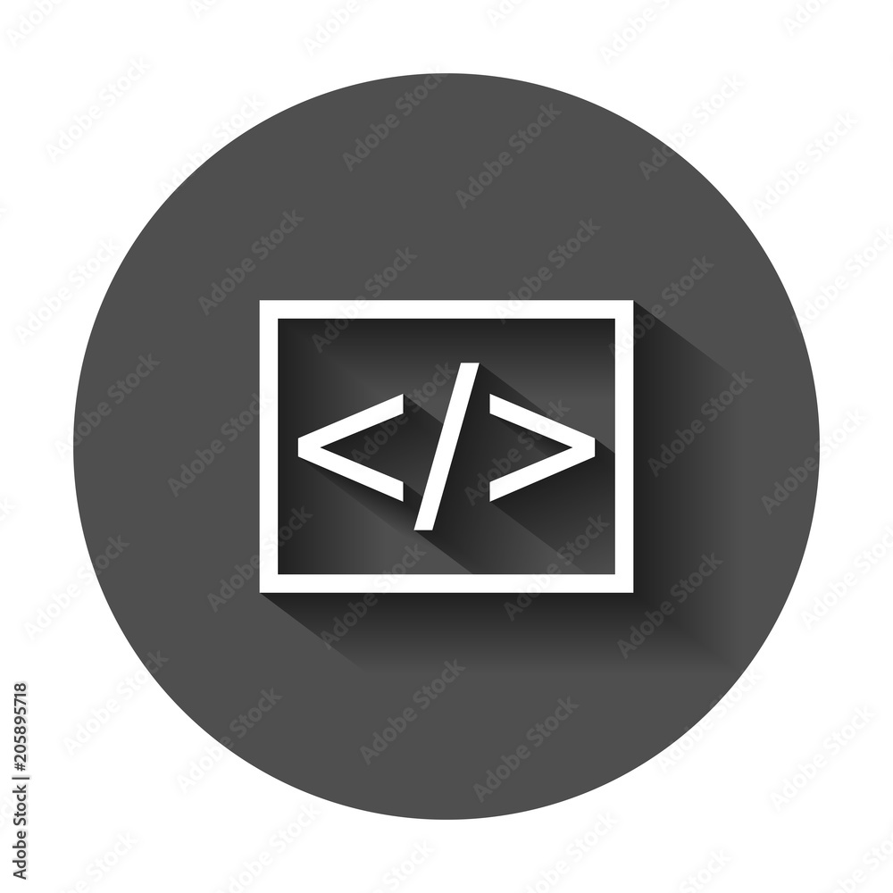 Open source business vector icon in flat style. Api programming illustration with long shadow. Programmer technology concept. Open source business vector icon in flat style. Api programming illustration with long shadow. Programmer technology concept.