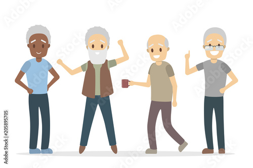 Happy seniors set.