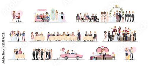 Wedding couple set.
