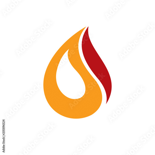 The power of burning fire, nature element vector illustration for use in petrol and gas advertising.