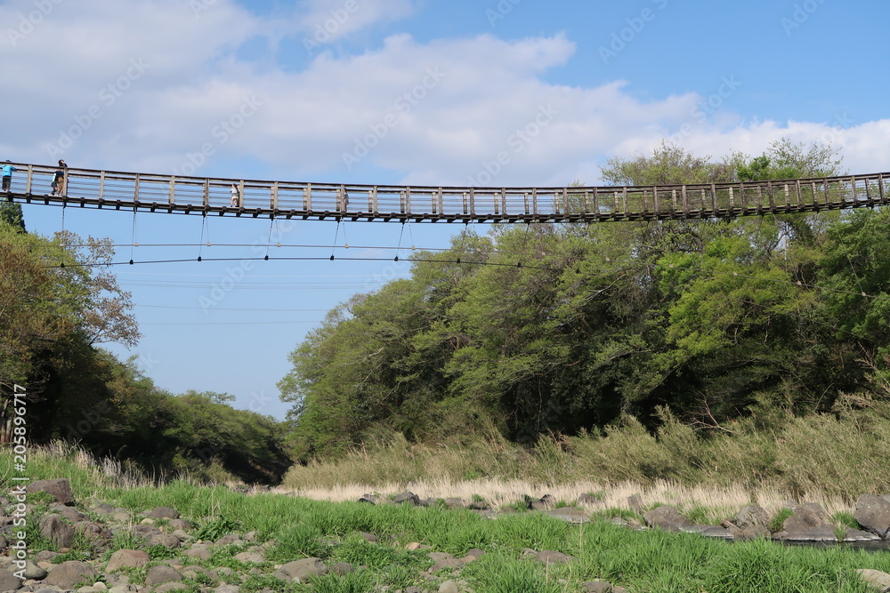 Japanese old suspension bridge