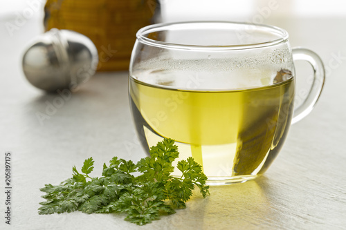 Cup of healthy chervil tea