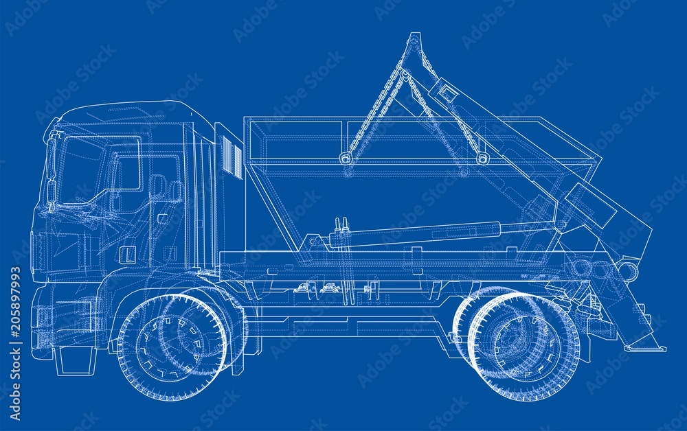 Garbage truck concept. Vector