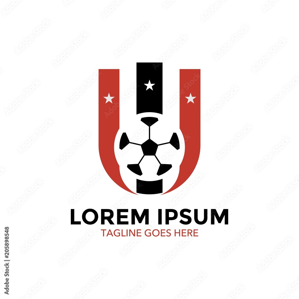 Fototapeta premium Unique badge soccer logo vector design. icon. vector illustration