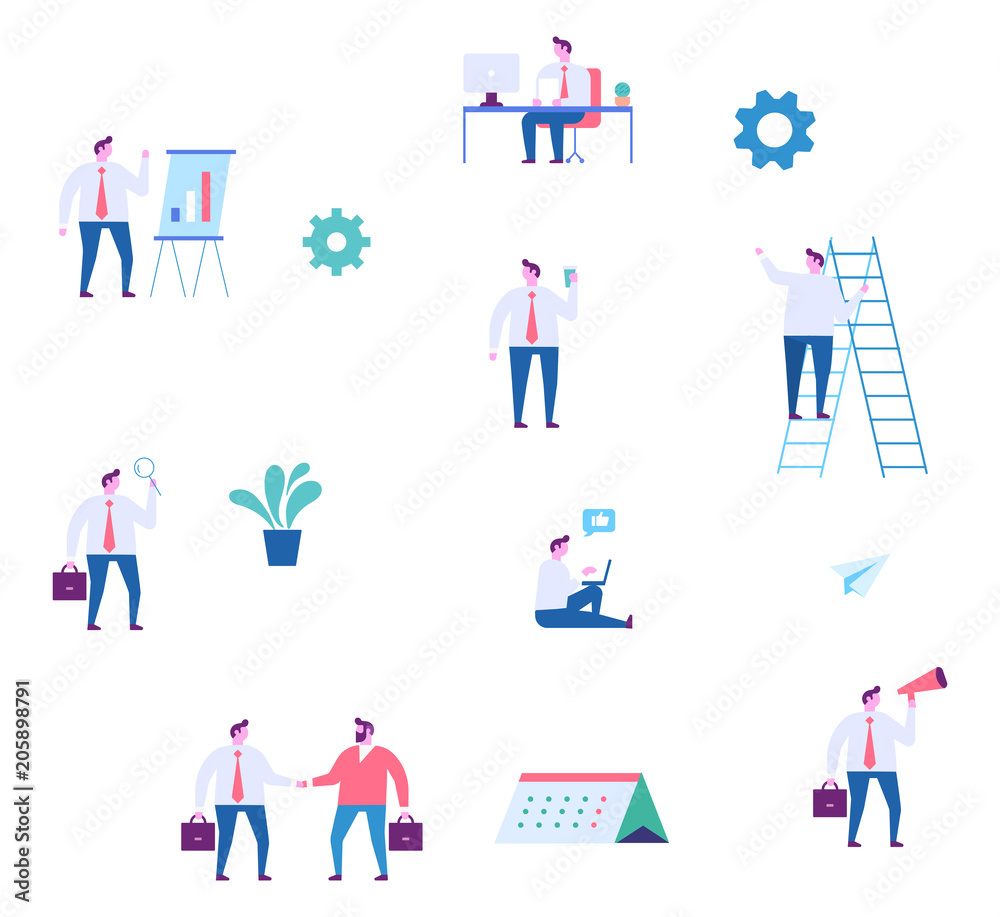 Business people background. Flat vector illustration isolated on white. Business people background. Flat vector illustration isolated on white.