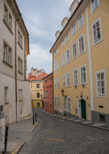 Prague Old street Cobblestone road © biggur