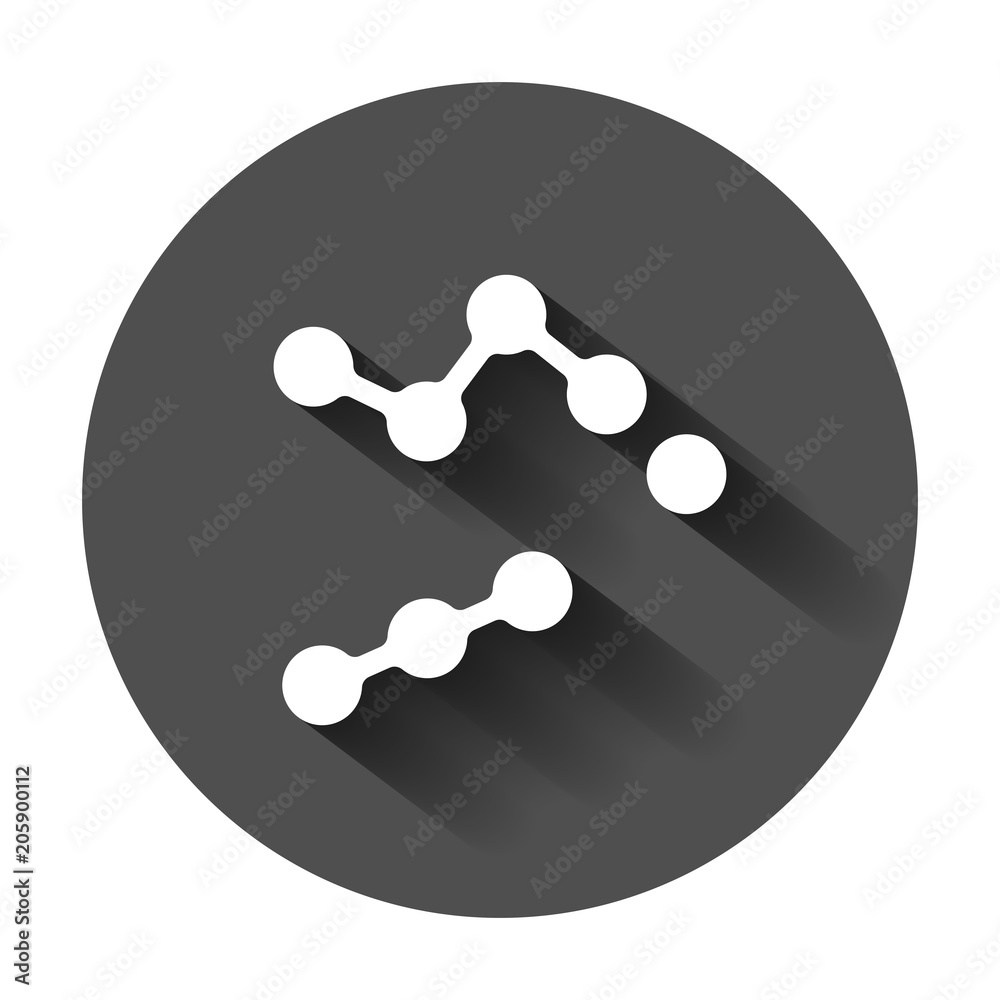 Dna vector icon. Medecine molecule flat illustration with long shadow. Simple business concept pictogram. Dna vector icon. Medecine molecule flat illustration with long shadow. Simple business concept pictogram.
