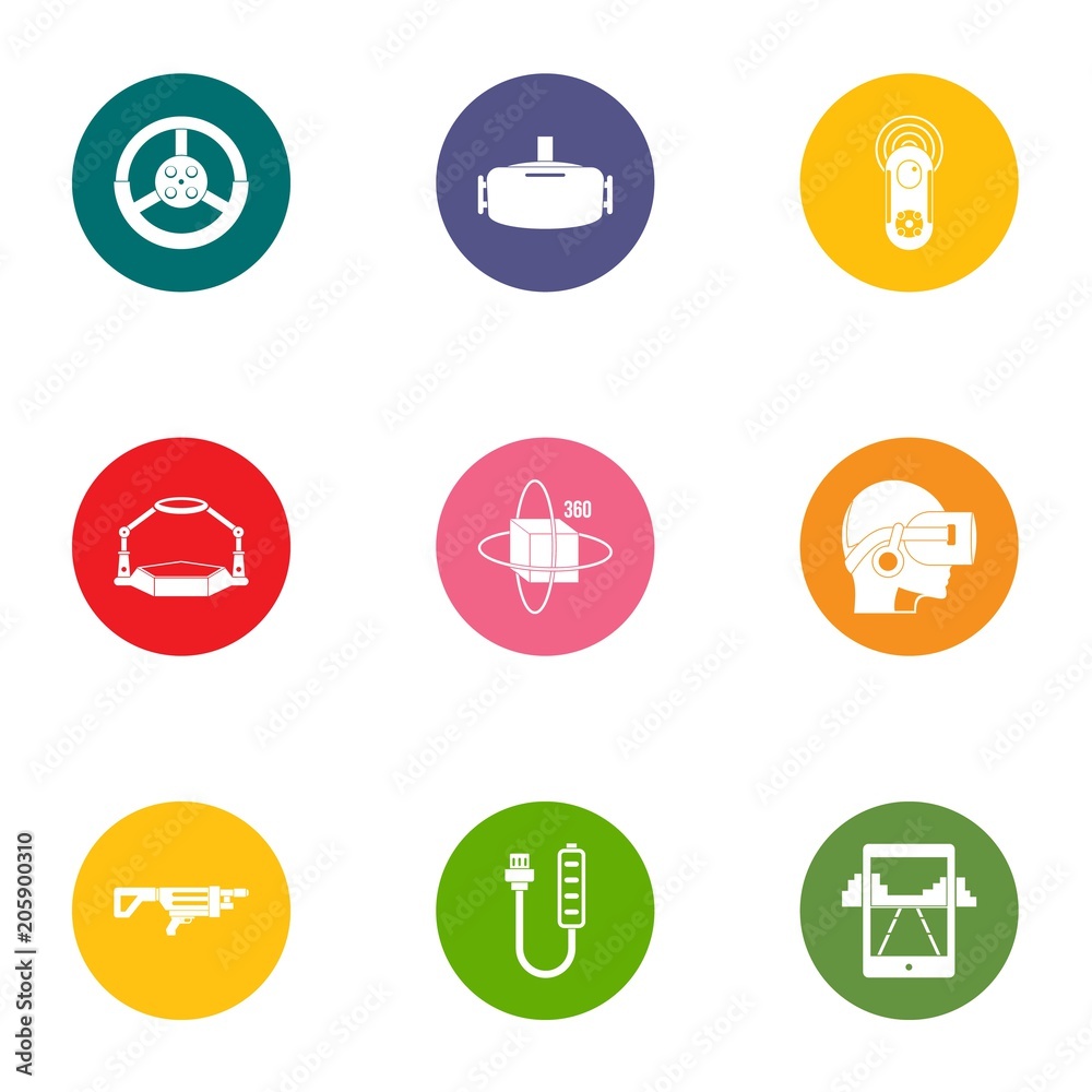 Auto control icons set. Flat set of 9 auto control vector icons for web isolated on white background