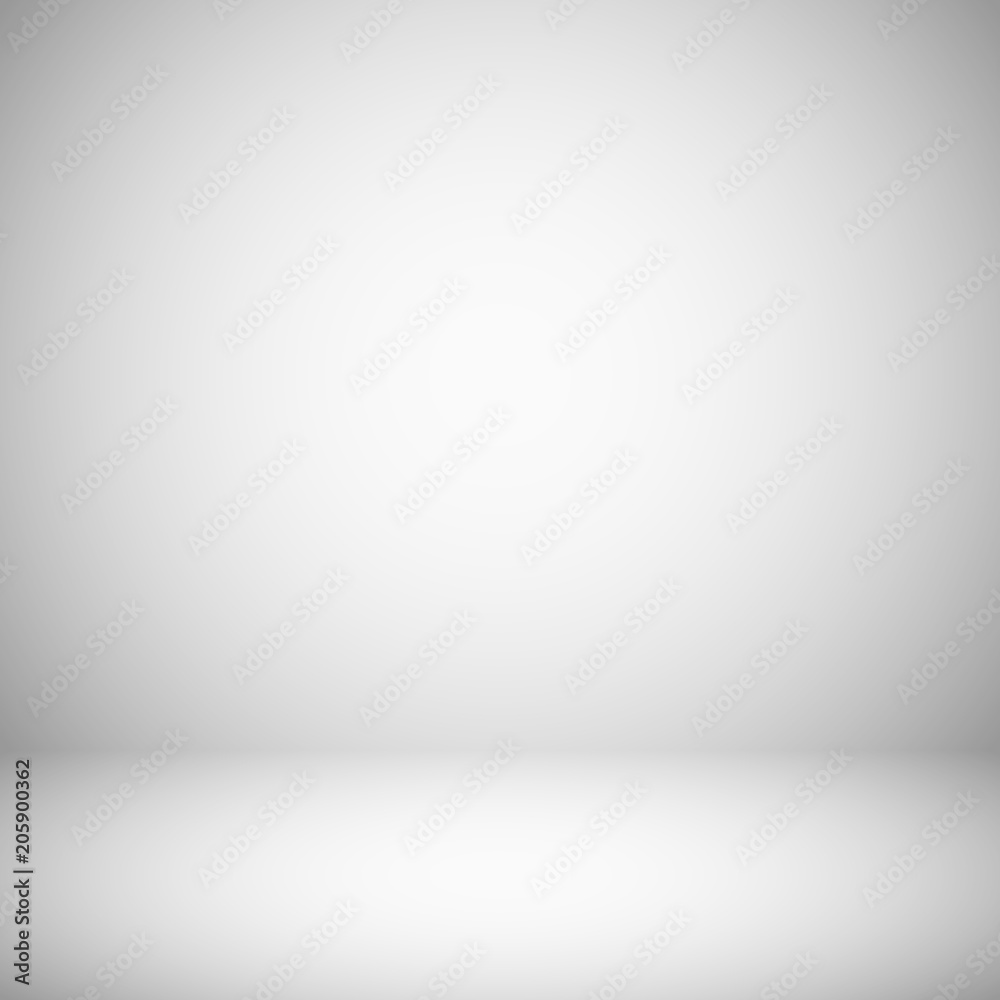 Empty white and gray light studio room interior. 3d plain grey soft  gradient vector background Stock Vector | Adobe Stock