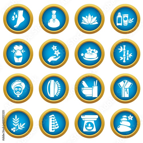 Spa salon icons set. Simple illustration of 16 spa salon vector icons for web Free Download Spa salon icons set. Simple illustration of 16 spa salon vector icons for web - GFXLoad