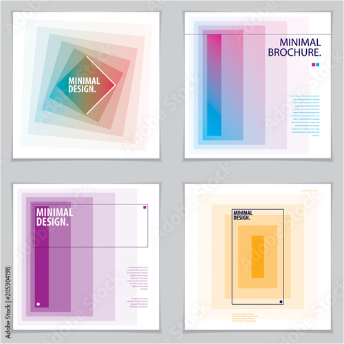 Brochure Design Templates minimal design. Modern Geometric Abstract vector backgrounds set. Simple shapes minimal geometric illustrations.