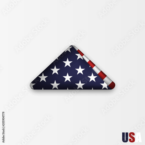 triangularly folded American flag