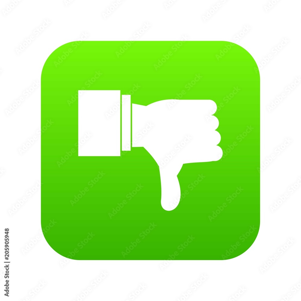 Thumb down gesture icon digital green for any design isolated on white vector illustration Thumb down gesture icon digital green for any design isolated on white vector illustration