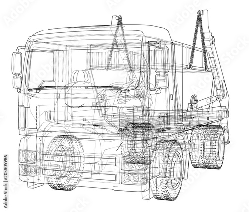 Garbage truck concept. Vector