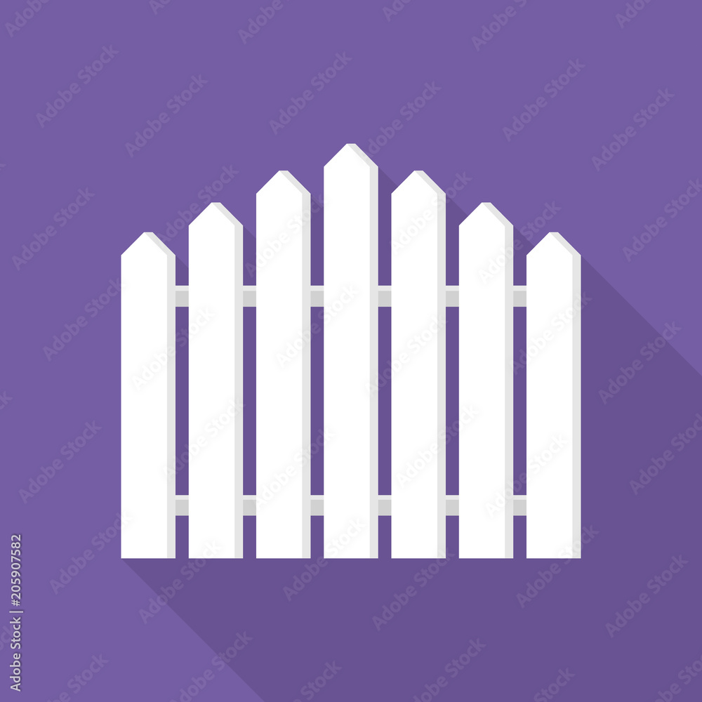 White fence icon. Flat illustration of white fence vector icon for web design