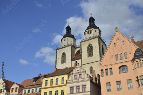 Häuser am Markt und Türme von St.Marien, Wittenberg