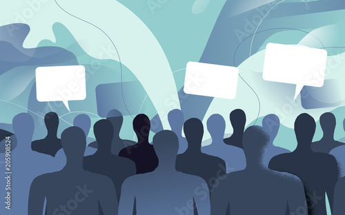 Persone della società civile che commentano e dibattono