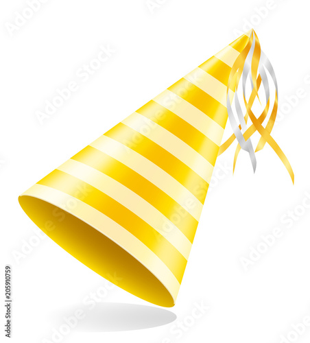 happy birthday cap with ribbon stock vector illustration