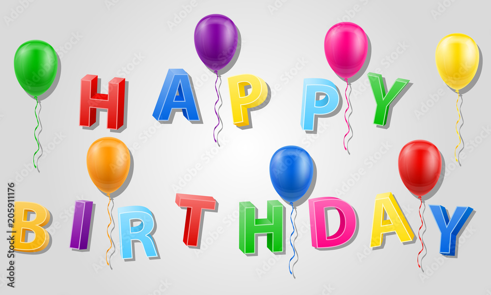 happy birthday inscription text 3d stock vector illustration happy birthday inscription text 3d stock vector illustration