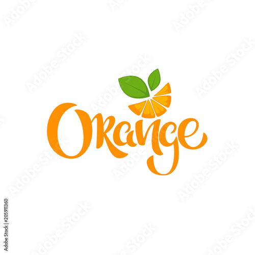 Orange lettering composition for your citrus juice logo, label, emblem