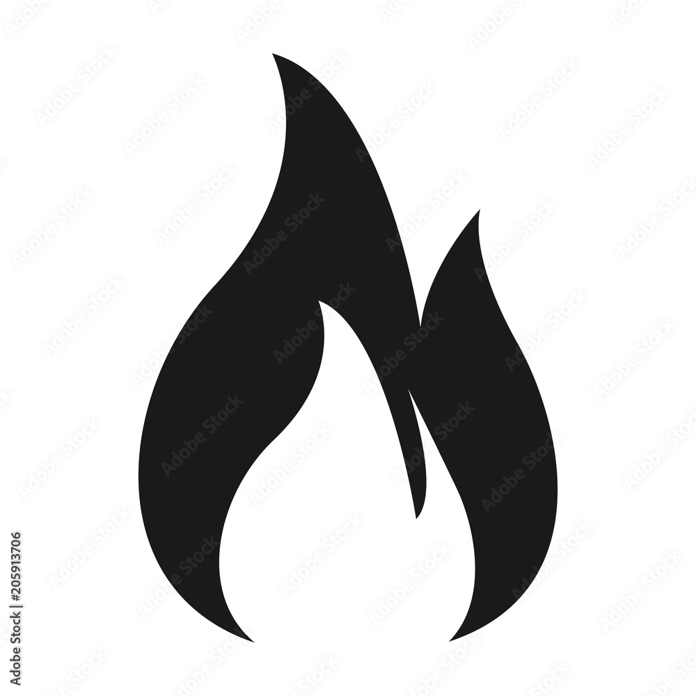 Flame Icon. flat style isolated on white background. Vector Flame Icon. flat style isolated on white background. Vector