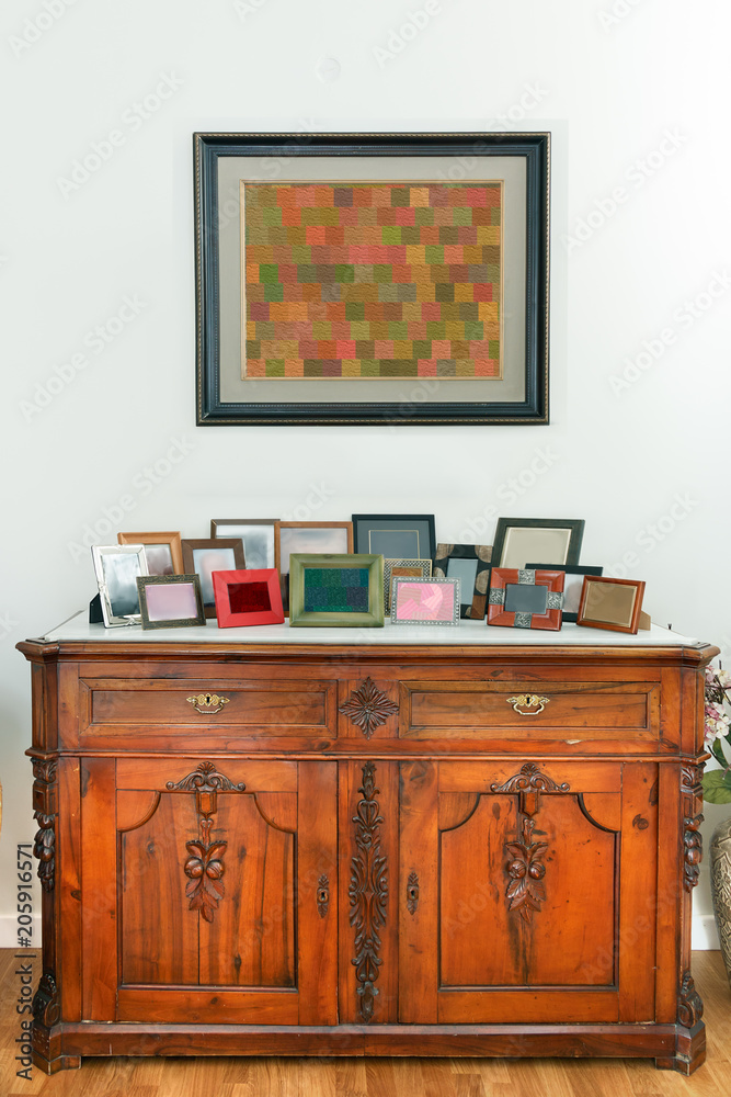 Fototapeta premium Retro sideboard, cabinet in a dinning room, country style.