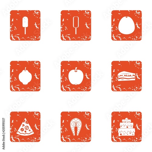 Hydrocarbon icons set. Grunge set of 9 hydrocarbon vector icons for web isolated on white background