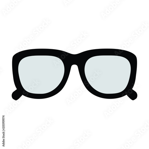 A black and white silhouette of a pair of glasses