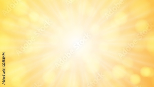 Orange abstract background with glare and sunlight. Vector illustration