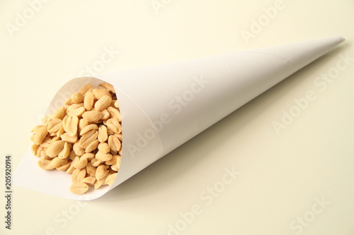 Paper cone, salted peanut, Sao Paulo, Brazil photo