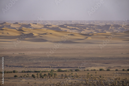 Valley and big dunes of Grand Erg Occidental of Sahara desert at Timimoun, Algeria