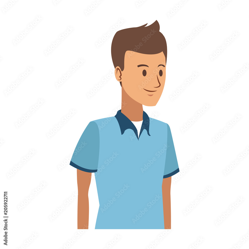 Young man cartoon vector illustration graphic design