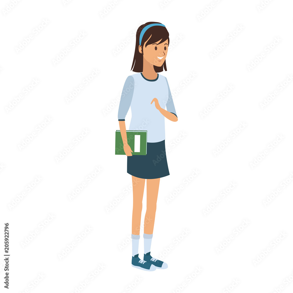 Young student woman cartoon vector illustration graphic design Young student woman cartoon vector illustration graphic design