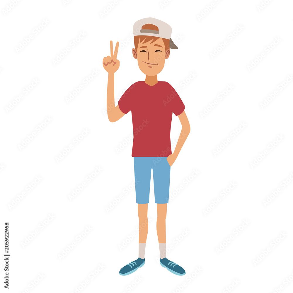 young man doing hands expressions vector illustration graphic design young man doing hands expressions vector illustration graphic design