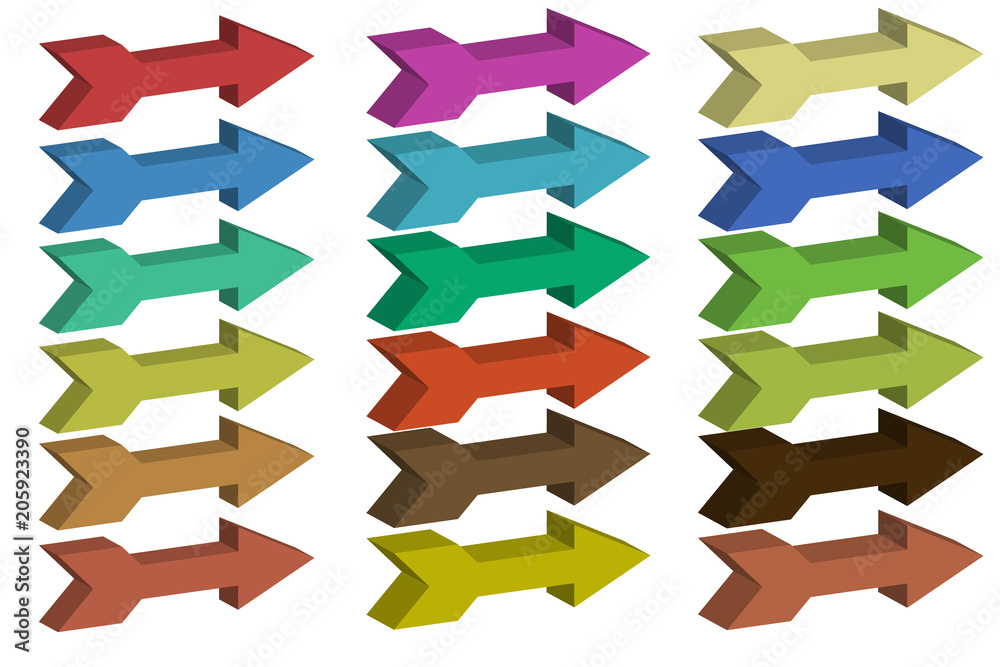 Flechas de diferentes colores. Flechas de diferentes colores.