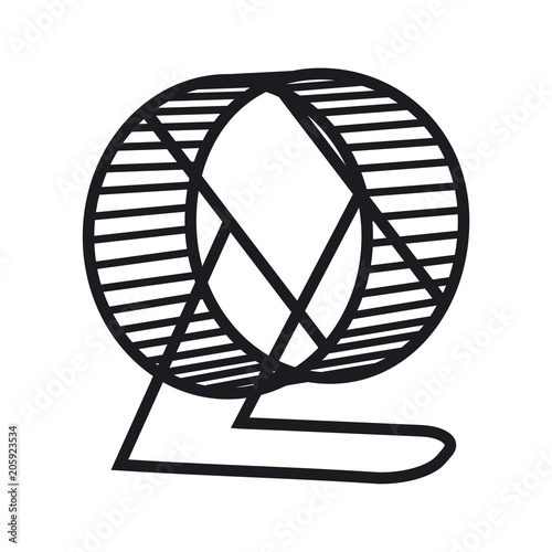 Vector illustration of a hamster wheel