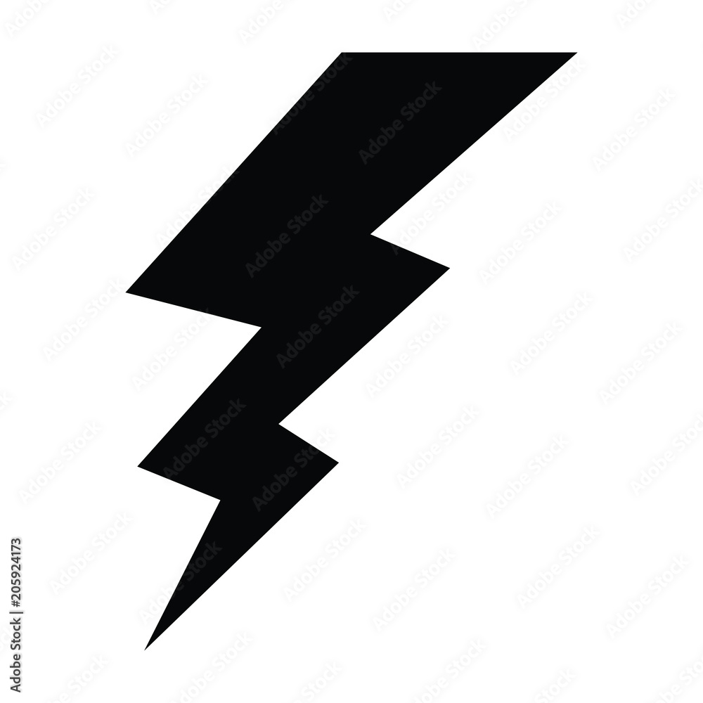 Naklejka premium A black and white silhouette of a lightning bolt