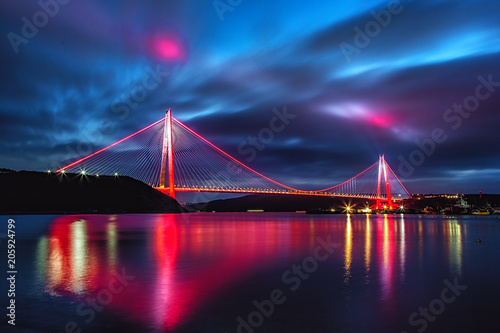 Fototapeta Yavuz Sultan Selim Bridge in Istanbul, Turkey